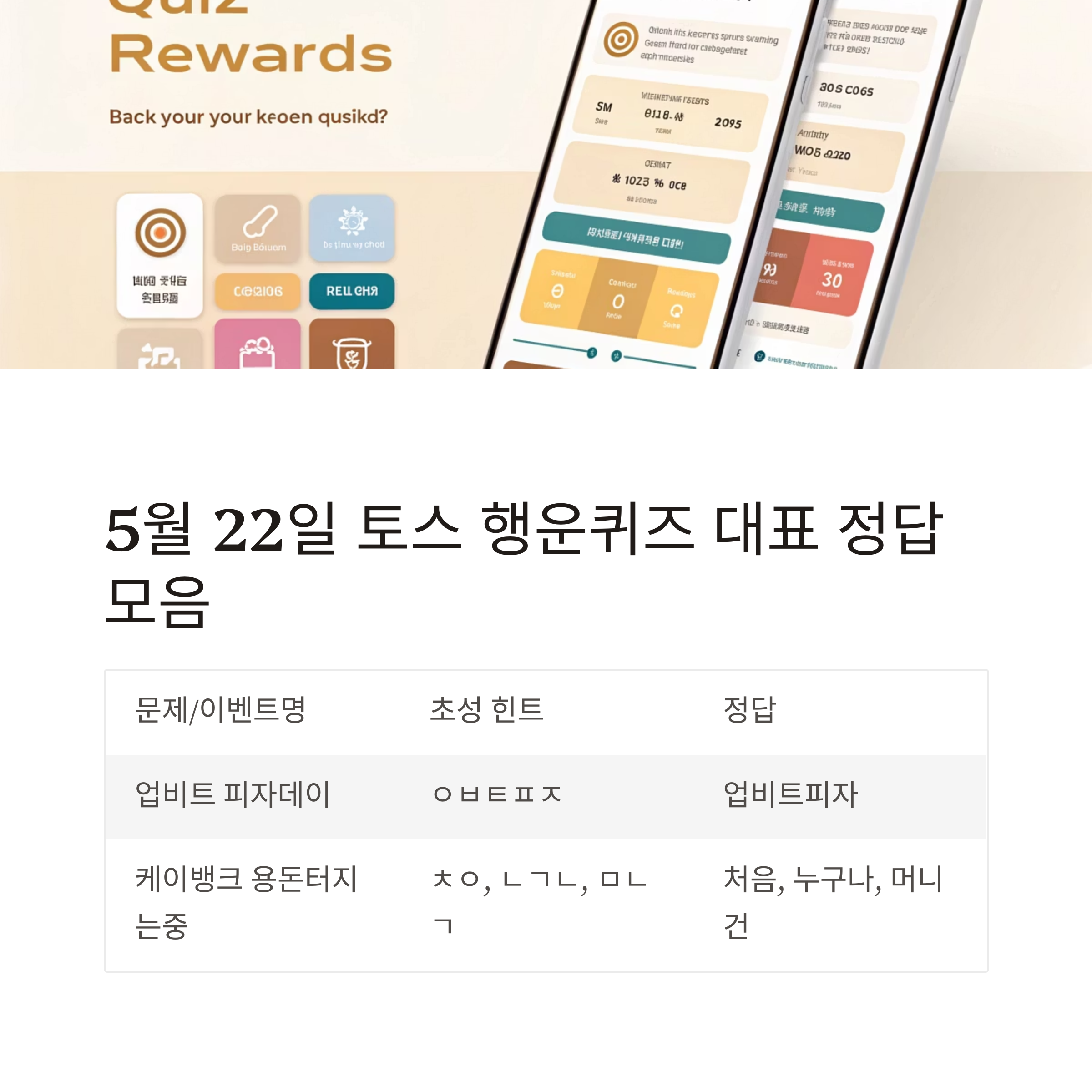 토스 행운퀴즈