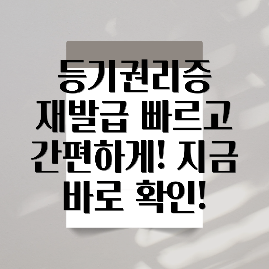 등기권리증 재발급