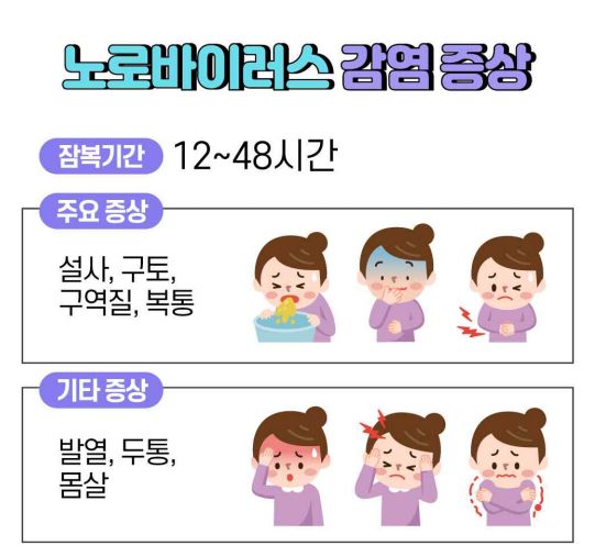 노로바이러스 증상 치료와 예방법 좋은 음식 나쁜 음식