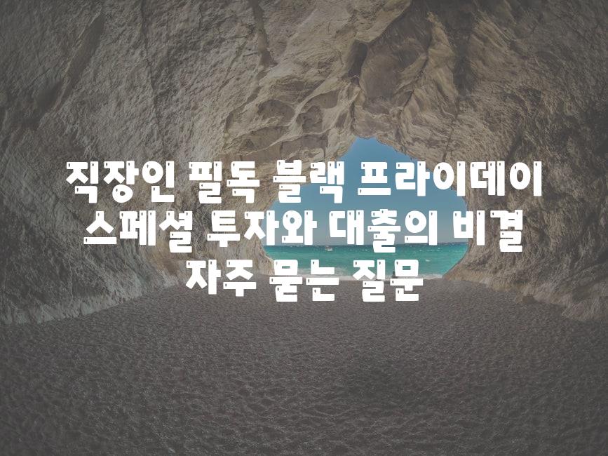 직장인 필독! 블랙 프라이데이 스페셜| 투자와 대출의 비결