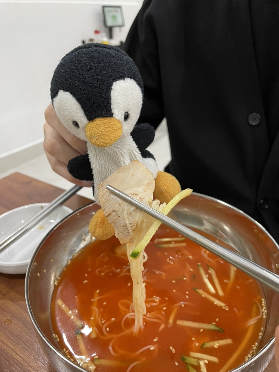 펭귄 밥주기