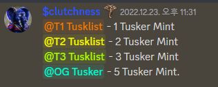 Raging Tusker Society-화이트리스트-민트수량