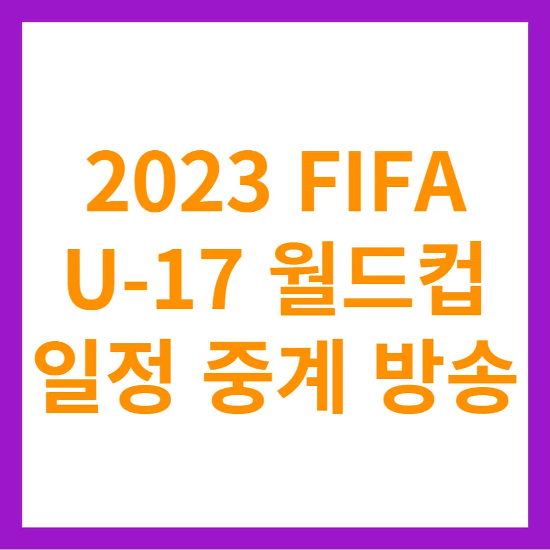 U-17 월드컵 일정 중계 방송 2023 FIFA 한국 축구구대표팀