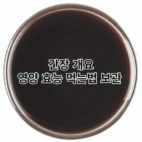 간장 개요 영양 효능 먹는법 보관