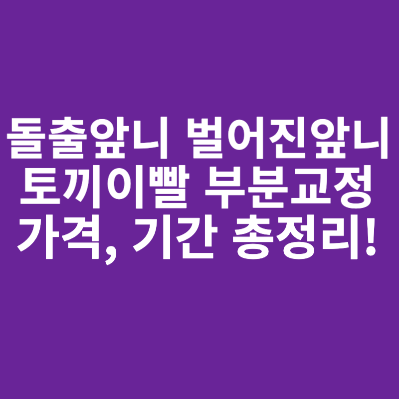 벌어지고 돌출된앞니-토끼이빨-앞니부분교정