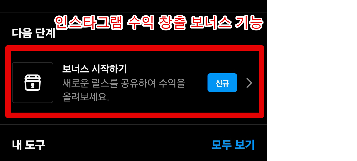 Instagram 수익 조건 검토