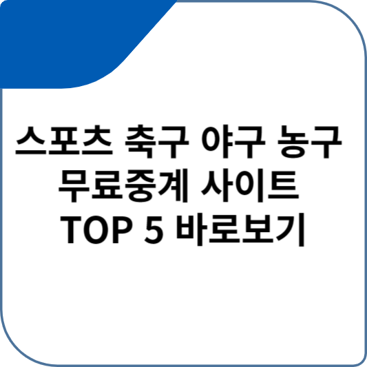 스포츠 축구 야구 농구 무료중계 사이트 TOP 5 바로보기