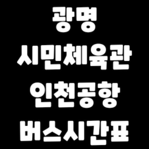 광명시립고등학교-인천공항버스 시간표
