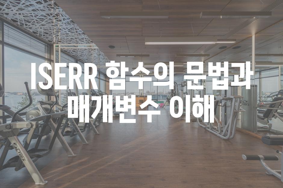 ISERR 함수의 문법과 매개변수 이해