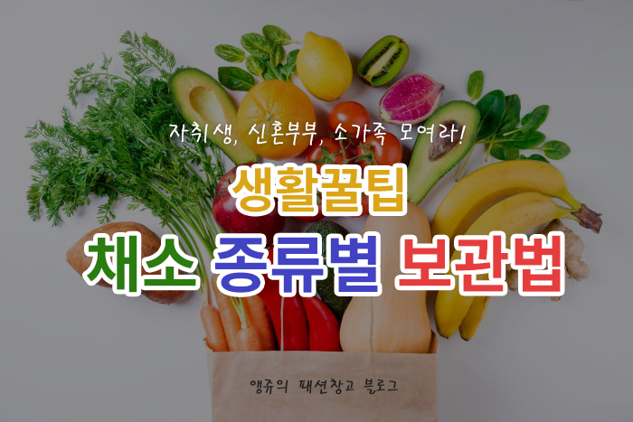  생활 꿀팁! 잘 알고 오래먹자! _ 채소 종류별 보관방법