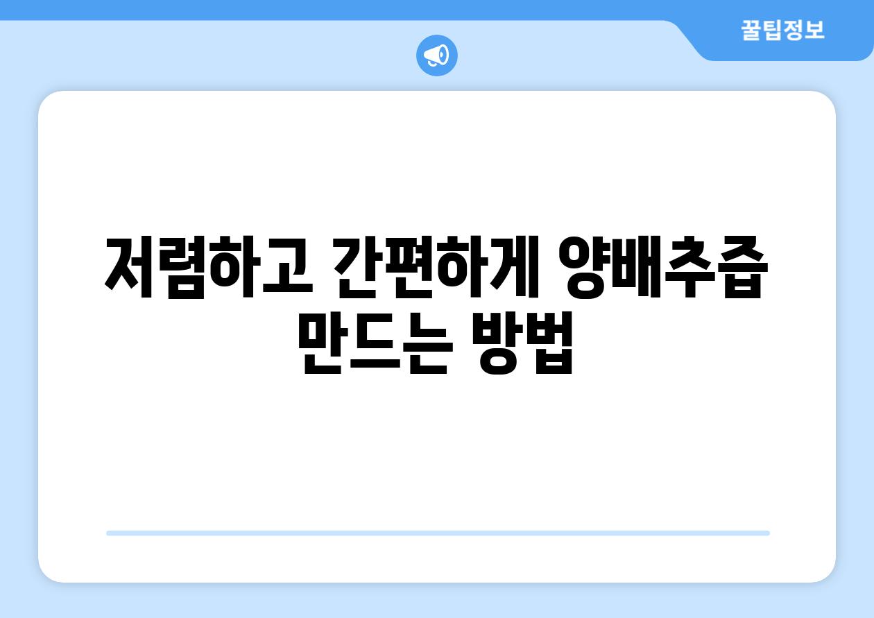 저렴하고 간편하게 양배추즙 만드는 방법