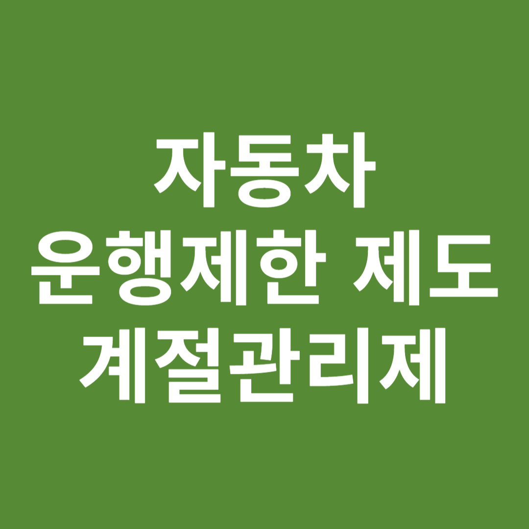 자동차 운행제한 계절관리제