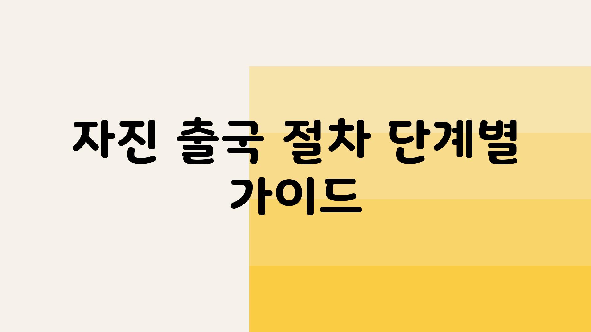 자진 출국 절차 단계별 가이드