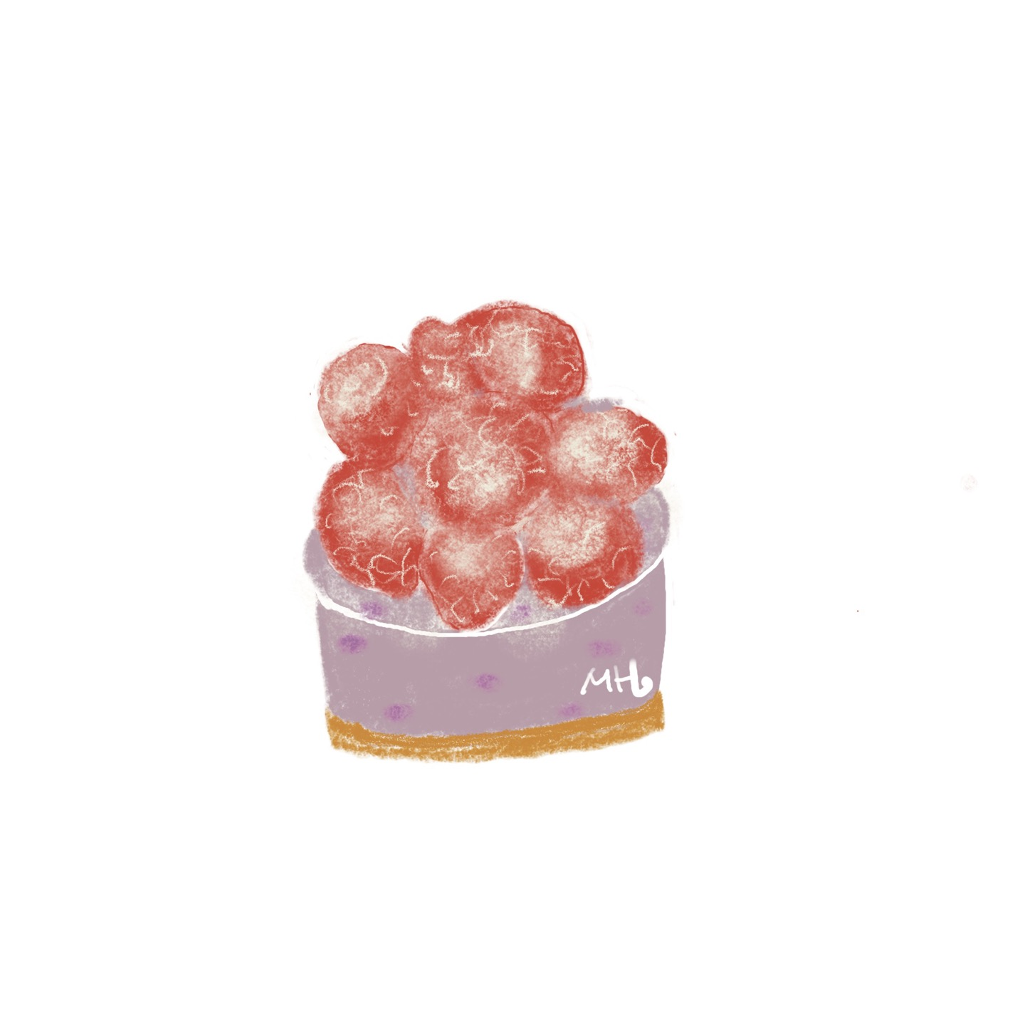 딸기 생크림 케잌 그림