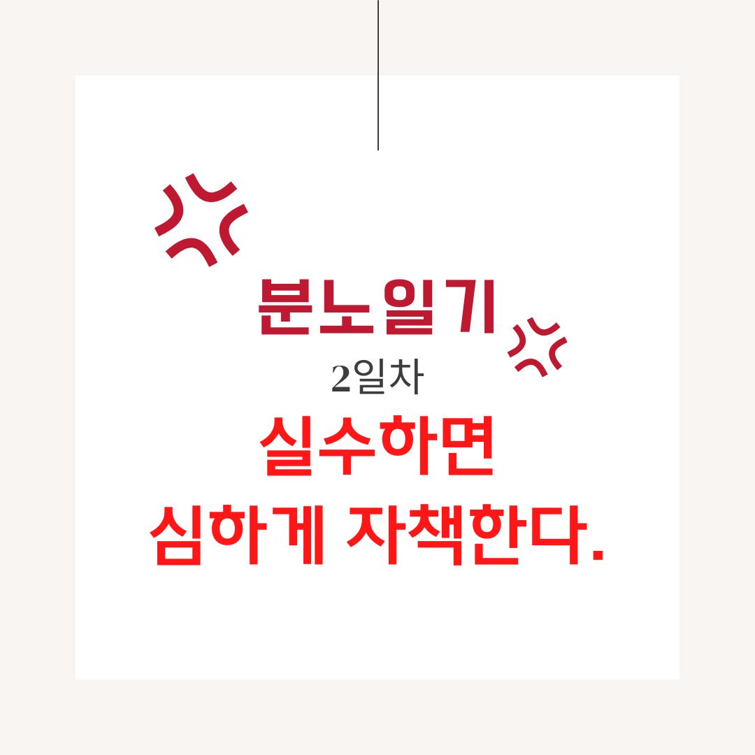 분노일기 2일차: 실수하면 자책하세요 photo