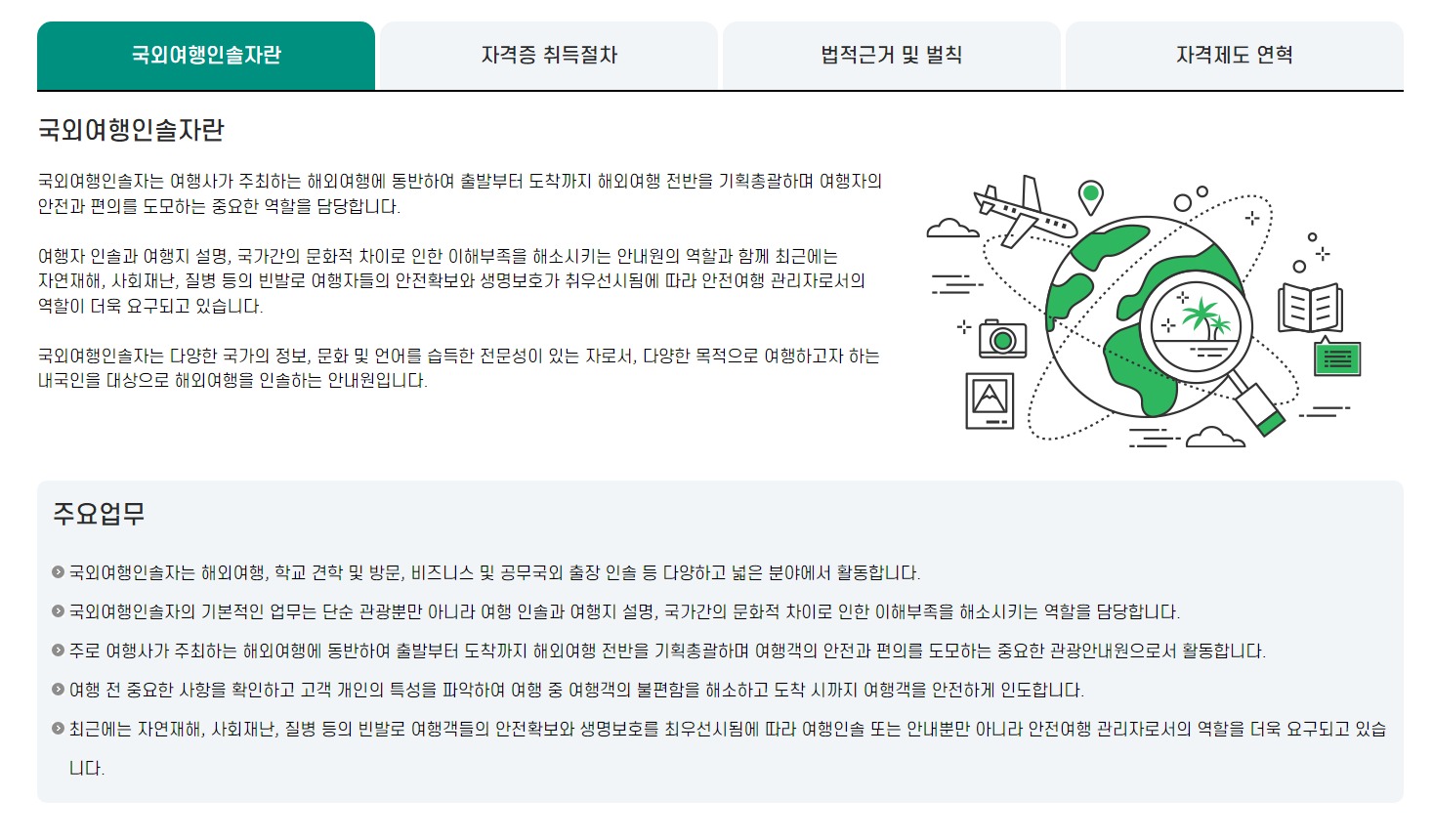 국외여행인솔자의 정의