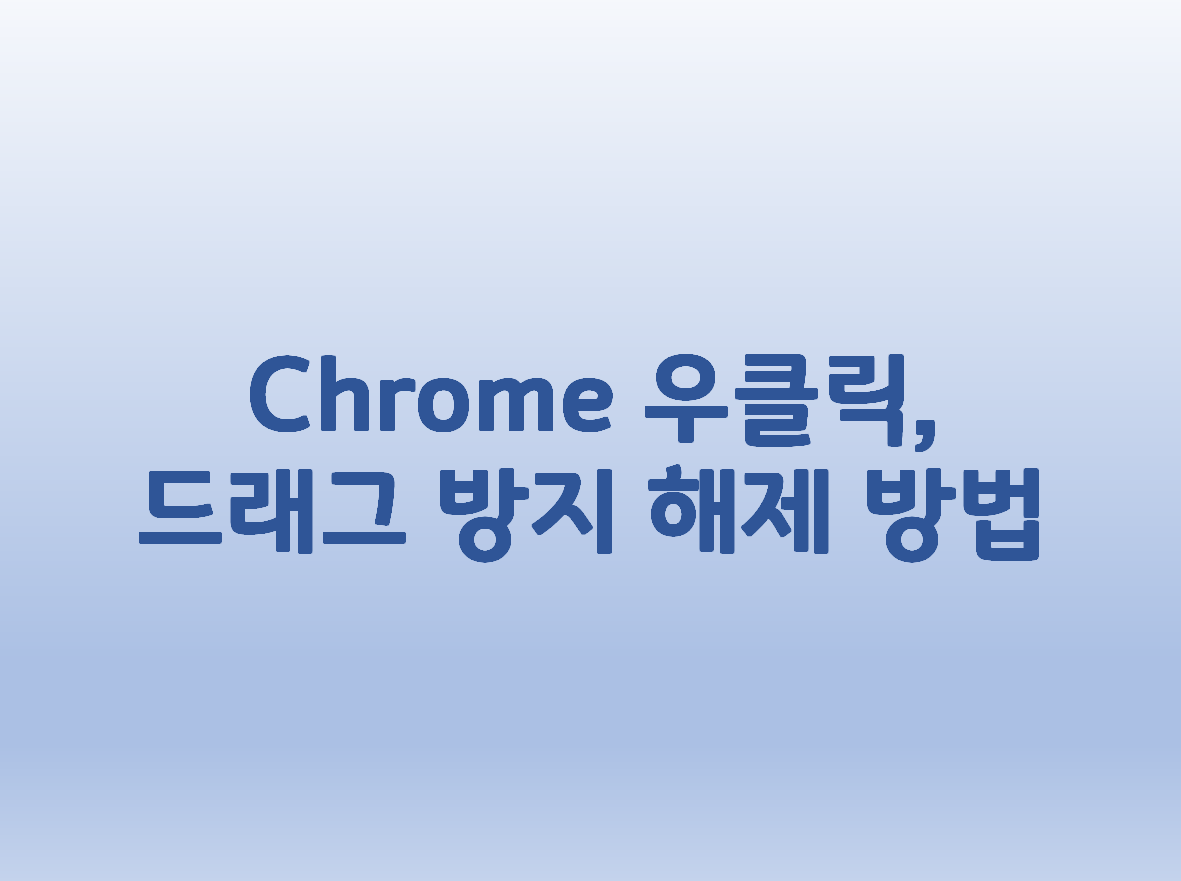 [Chrome] 우클릭, 드래그 방지 해제 방법