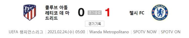  AT 마드리드 대 첼시 경기 (2020 ~ 2021 챔피언스리그 16강 1차전 하이라이트)