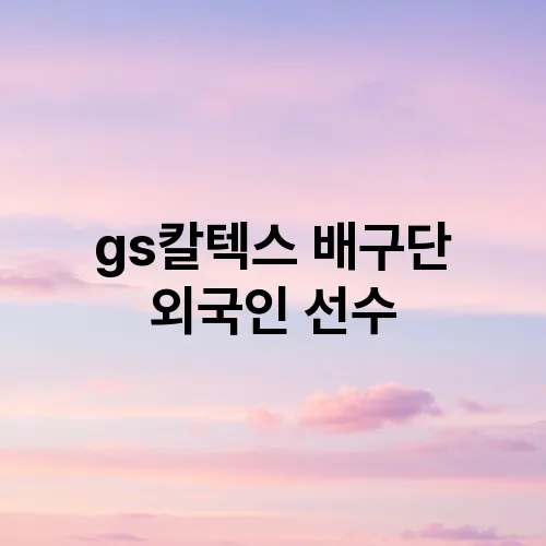 gs칼텍스 배구단 외국인 선수