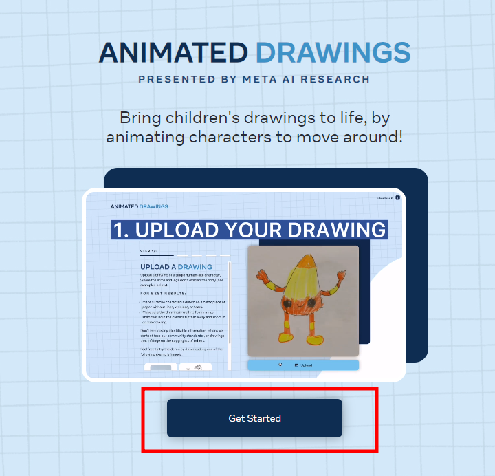  움직이는 그림 만들기-animated drawings 애니메이티드 드로잉