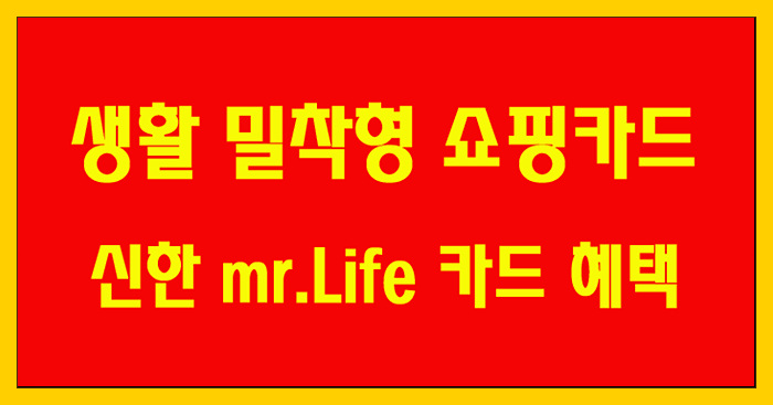  생활 밀착형 쇼핑카드! 신한카드 미스터라이프 카드 혜택