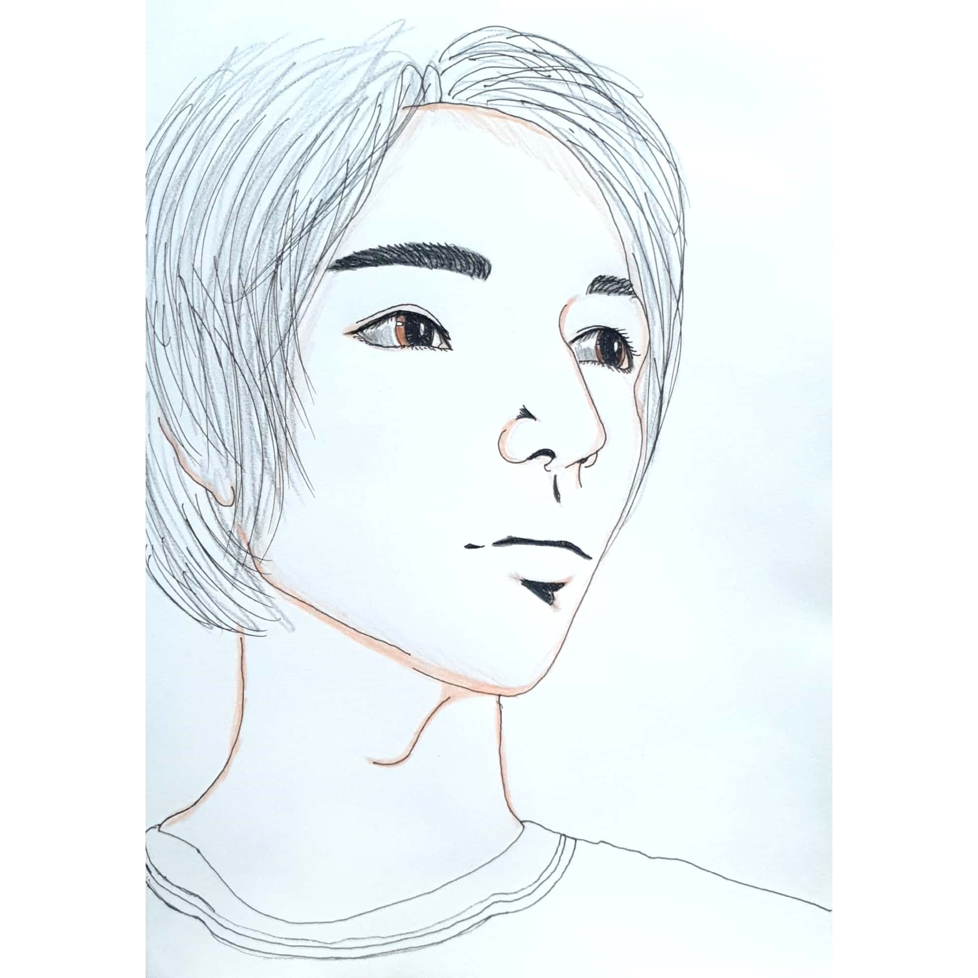  Look 바라보다 / 일러스트레이션 그림 드로잉 / 인물화 그리기