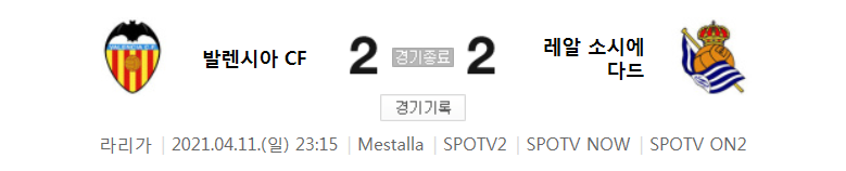  20/21 라리가 30라운드 - 발렌시아 대 레알 소시에다드 경기 하이라이트 (2021년 4월 11일)