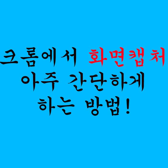  크롬에서 화면 캡처 아주 간단하게 하는 방법