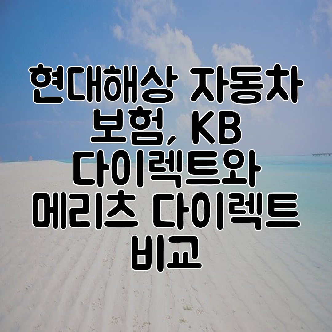 현대해상 자동차 보험, KB 다이렉트와 메리츠 다이렉트 비교