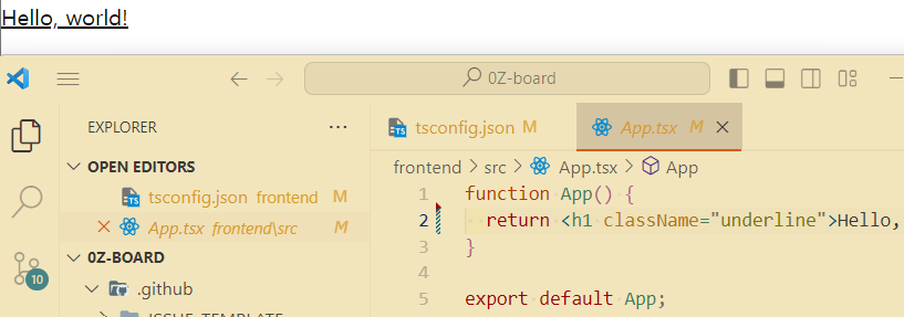 tailwindcss가 잘 동작하는지 테스트한 사진