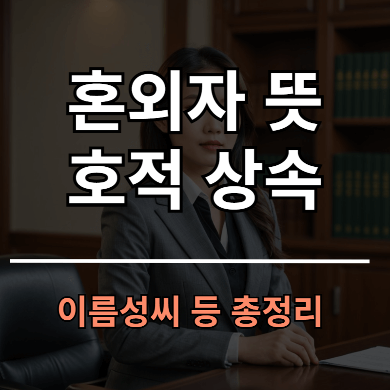 혼외자 뜻과 호적 상속 이름성씨 총정리