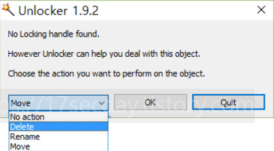 사용 중인 파일 이동 삭제