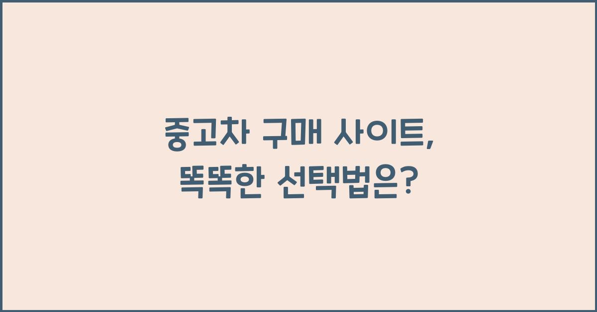 중고차 구매 사이트