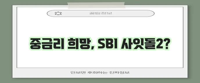 SBI 저축은행 사잇돌2 대출 자격과 신청방법을 알아보자!