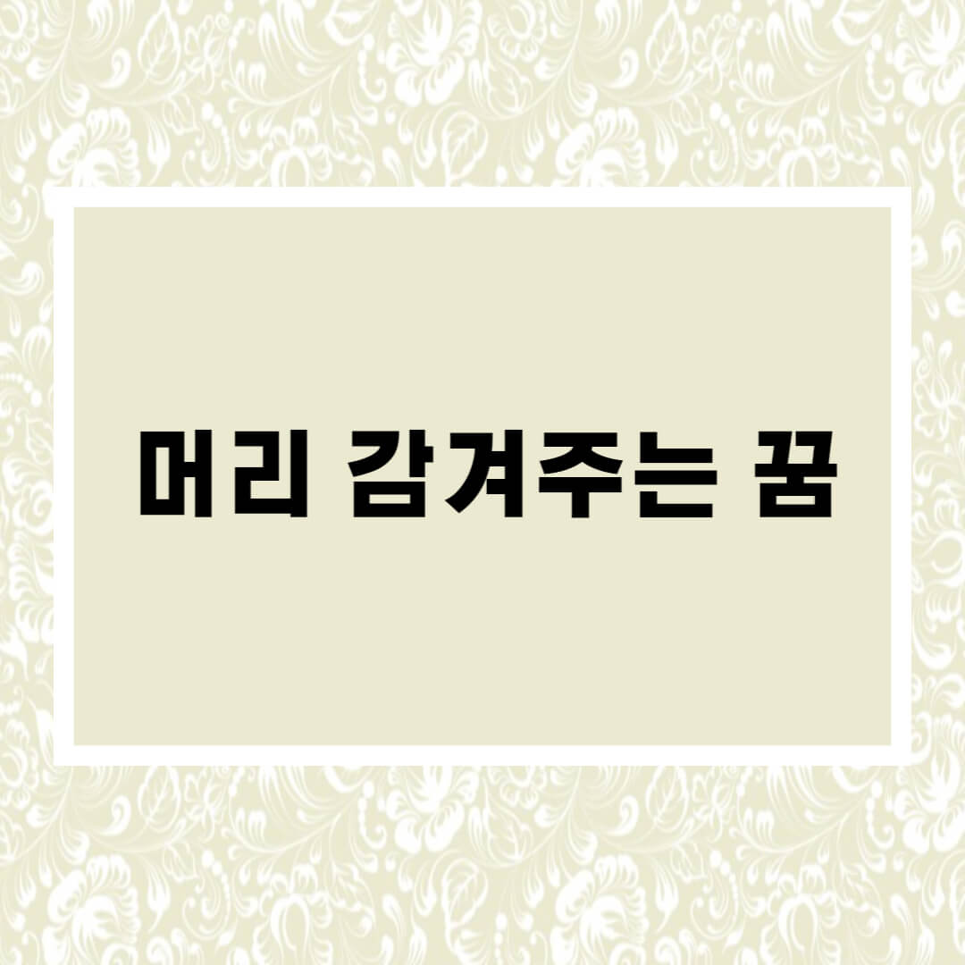  머리 감겨주는 꿈해몽