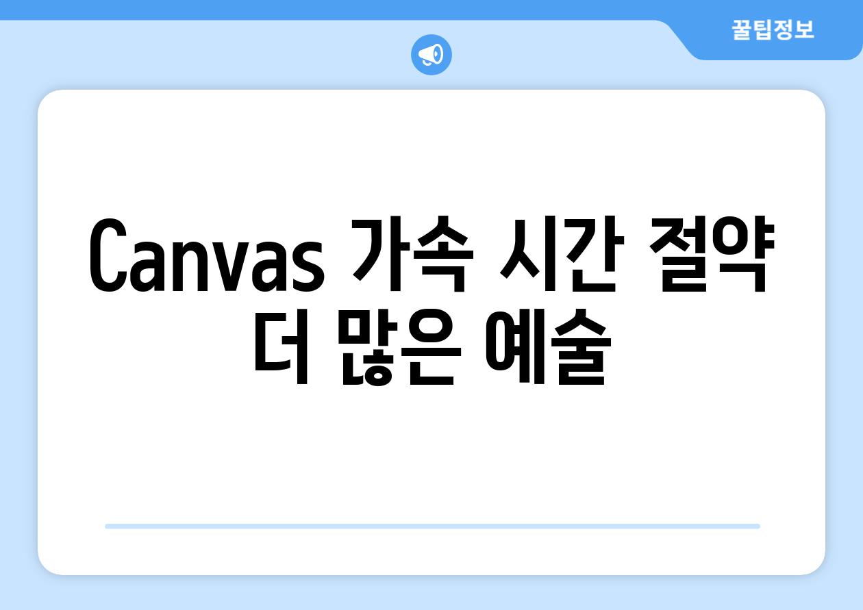 Canvas 가속, 시간 절약, 더 많은 예술