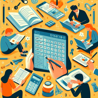 수학 문제를 풀고 있는 여성 학생.