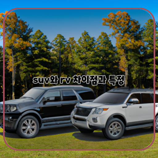  SUV와 RV, 어떤 차가 어떤 특징을 가지고 있을까?