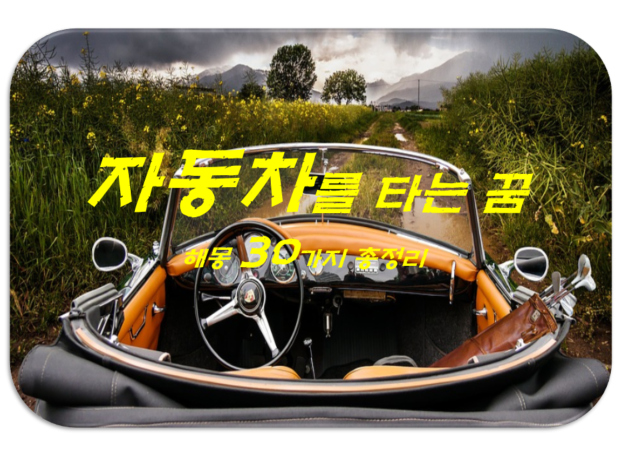  자동차꿈 해몽 30가지 총정리