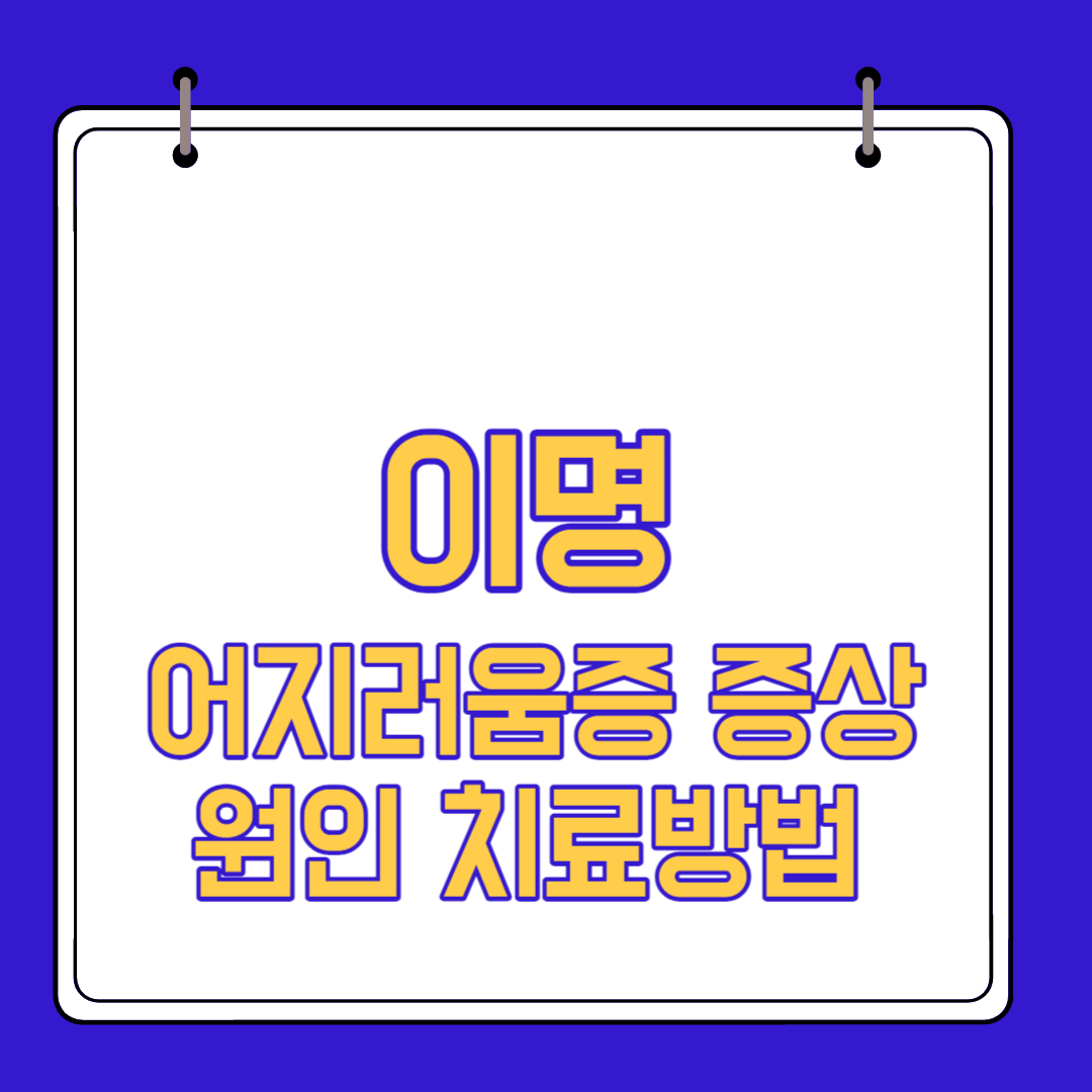  이명 어지러움증 증상 원인 치료방법