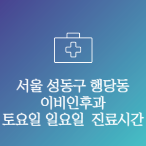 서울 성동구 행당동 이비인후과 주말 토요일 일요일 문여는 병원 진료시간