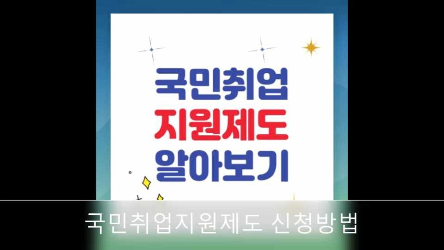  국민취업지원제도 지원 내용 지원 대상 신청 방법