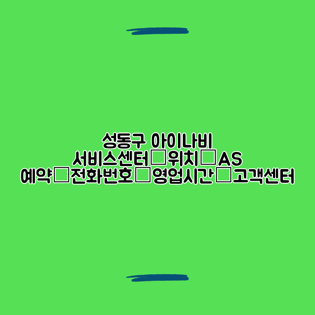 성동구 아이나비 서비스센터│위치│AS 예약│전화번호│영업시간│고객센터