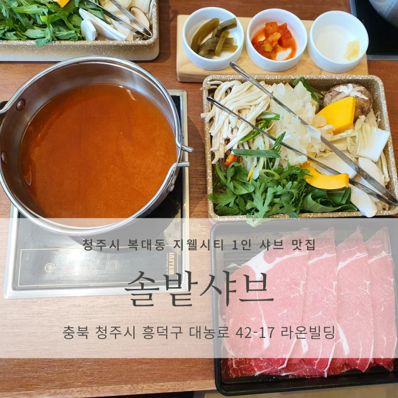  [청주시 복대동 지웰시티 인근 맛집 추천] 솔밭샤브 지웰시티점_깔끔한 1인 샤브