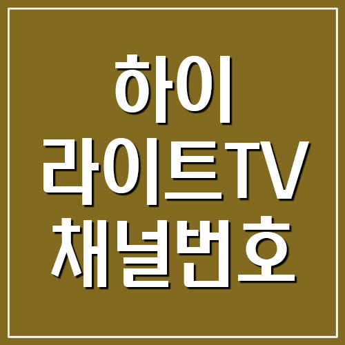 하이라이트TV 지역별 채널번호