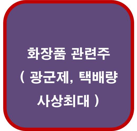 화장품 관련주 ( 광군제&#44; 택배량 사상최대)