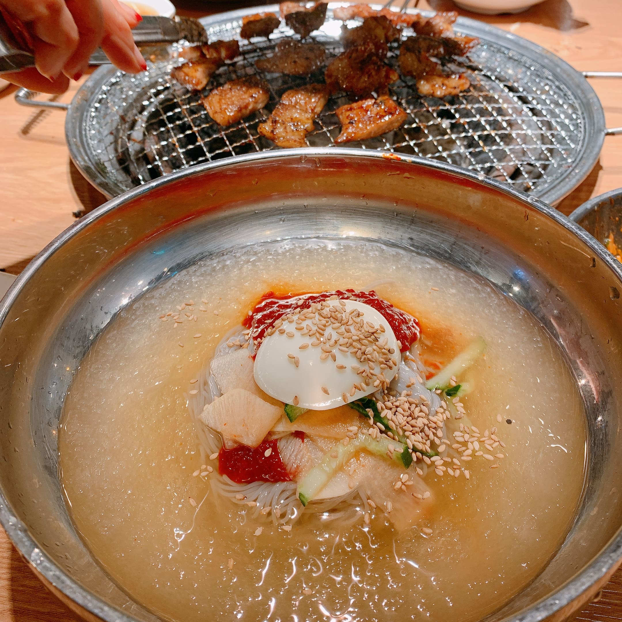 명륜진사갈비 물냉면과 갈비