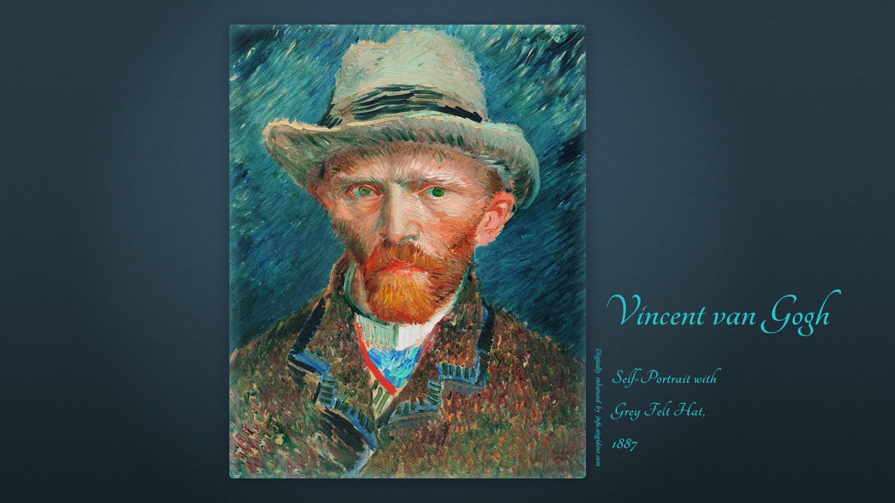 01 회색 펠트 모자를 쓴 자화상, F295 C - Vincent van Gogh 반고흐 자화상