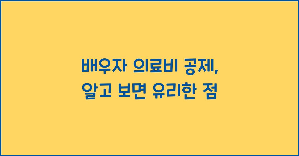 배우자 의료비 공제