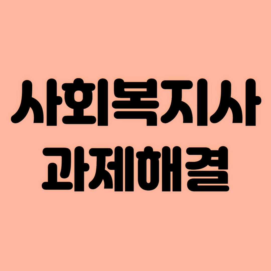 사회복지사 과제해결